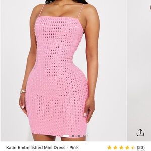 Fashion Nova Pink Studded Mini Dress